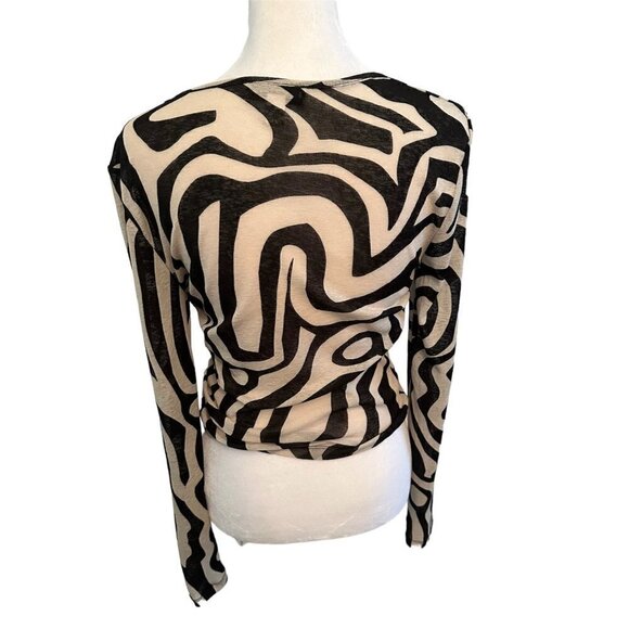 TOPSHOP Zebra Ruched Crop Size S - Picture 2 of 5